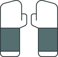 Hand Raised Icon In White And Gray Color. vector