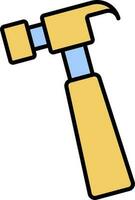 Hammer Icon In Blue And Yellow Color. vector