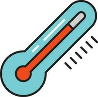 Isolated Thermometer Icon In Red And Blue Color. vector