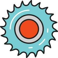 Colorful Saw Blade Icon In Flat Style. vector