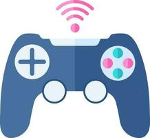 Game Controller Icon In Blue Color. vector