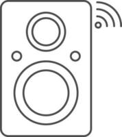 Speaker Icon In Black Line Art. vector