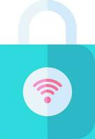 Padlock Icon In Bllue And Pink Color.. vector