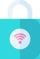 Padlock Icon In Bllue And Pink Color.. vector