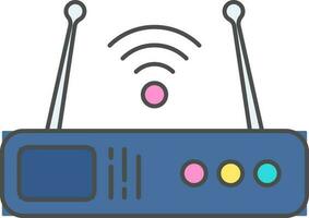 Wireless Router Icon In Blue Color.. vector