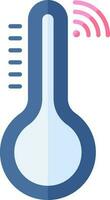 Thermometer Icon In Blue Color. vector