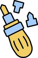 Screwdriver Icon In Blue And Yellow Color. vector