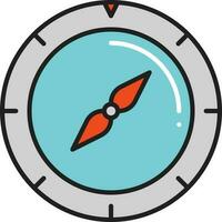 Colorful Compass Icon In Flat Style. vector