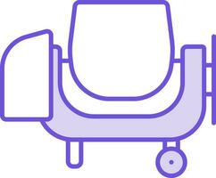 hormigón mezclador máquina icono en púrpura y blanco color. vector