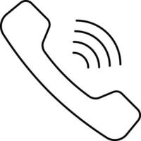 Phone Call Icon In Black Line Art. vector