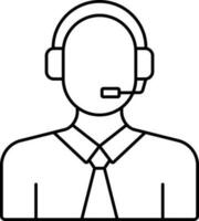 Customer Service Icon In Line Art. vector