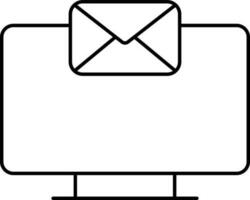 Flat Style Email In Monitor Icon. vector