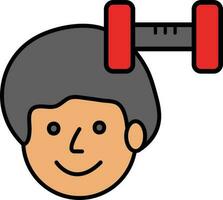 Weightlifting In Mind Colorful Icon. vector