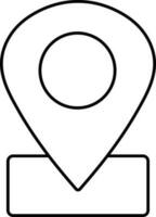 Map Pointer Icon In Line Art. vector