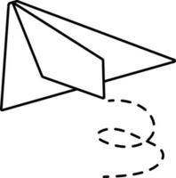 Paper Plane Icon In Black Outline. vector