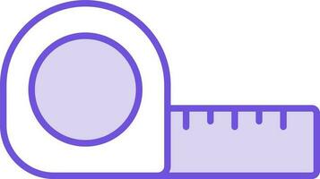Measure Tape Icon In Purple And White Color. vector