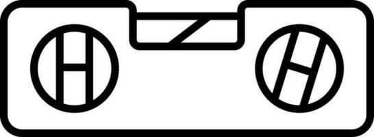 Spirit Level Icon In Black Outline. vector