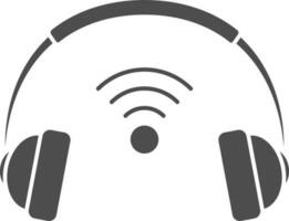 Wireless Headphone Icon In Gray And White Color. vector