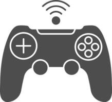 Game Controller Icon In Gray And White Color. vector