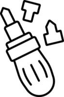 Screwdriver Icon In Black Outline. vector