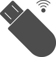 USB Flash Drive Icon In Gray And White Color. vector