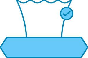 Check Tissue Box Icon In Blue And White Color. vector