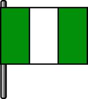 Nigeria bandera icono en plano estilo. vector