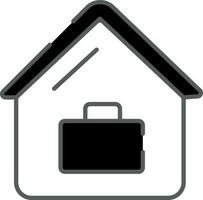Home Office Icon In Black And White Color. vector