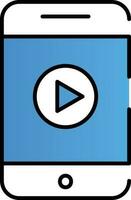 Video Play In Smartphone Icon. vector