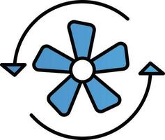 Ventilation Icon In Blue And White Color. vector