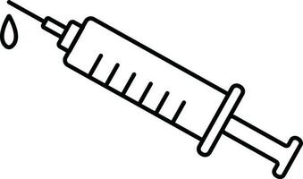 Linear Style Syringe Icon. vector