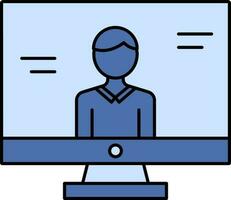 User Profile Or Account Screen Icon In Blue Color. vector