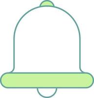 Bell Icon In Green And White Color. vector