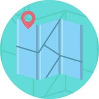 Map Navigation Icon On Blue Background. vector