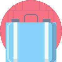 Suitcase Icon On Pink Background. vector