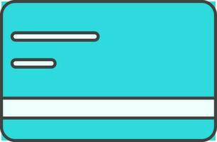 Illustration Of Payment Card Icon In Cyan Color. vector