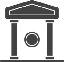 Illustration Of Bank Icon In Gray And White Color. vector