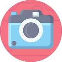 Camera Icon On Pink Background. vector