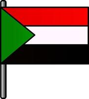 Sudan Flag Icon In Flat Style. vector