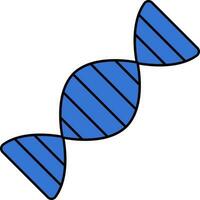 Blue DNA Structure Icon Or Symbol On White Background. vector