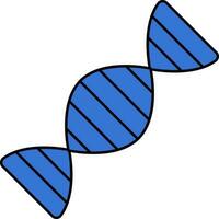 Blue DNA Structure Icon Or Symbol On White Background. vector