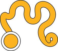 Yellow And White Snake Fireworks Icon Or Symbol. vector