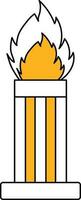 Yellow And White Burning Firework Bomb Icon. vector