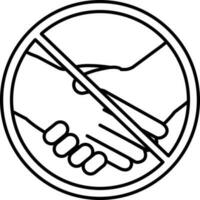 Isolated No Handshake or Ban Icon in Thin Line Art. vector