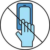 Don't Touch Phone Blue Icon Or Symbol. vector