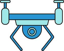 Drone Camera Icon In Blue Color. vector