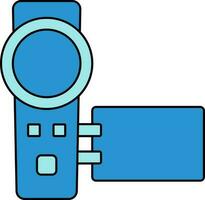 Video Camera Icon In Blue Color. vector