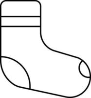 Socks Icon In Black Line Art. vector