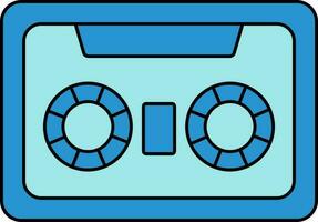 Cassette Icon In Blue Color. vector