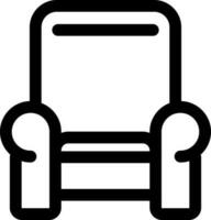 Isolated Sofa Icon in Thin Line Art. vector